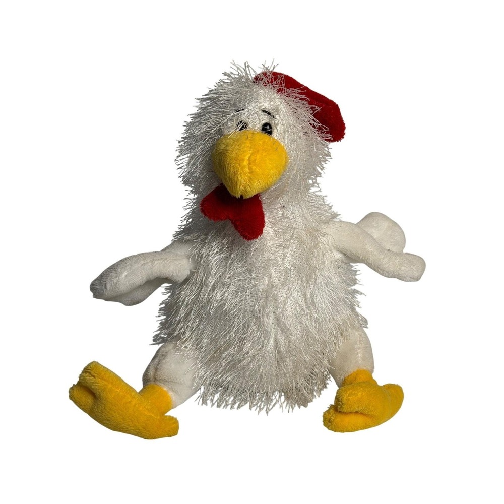 Ganz Webkinz White Chicken‎ Rooster Fuzzy Toy Plush HM205 Stuffed Animal NO CODE